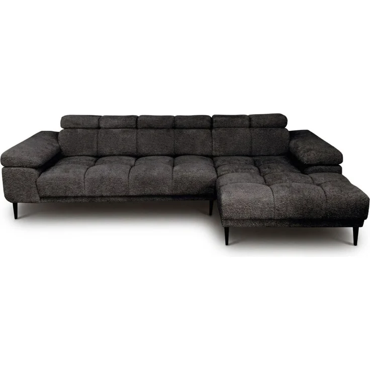 Ecksofa Schlafsofa SENVELIO RELAX in Stoff Glam Anthrazit Ottomane Rechts – Bild 3