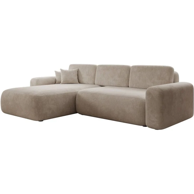 Luxusbetten24 Schlafsofa Designer Ecksofa Lola in Cord, mit Stauraum und Schlaffunktion – Bild 1
