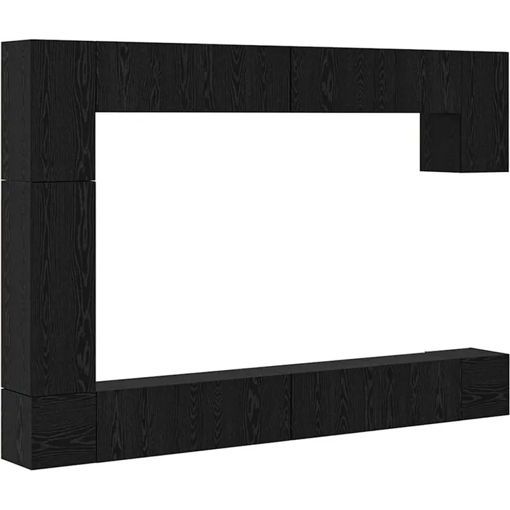 vidaXL TV-Schrankset 9 pcs Schwarz Eichen-Optik Holzwerkstoff 3393427