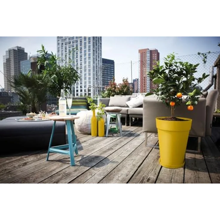 elho loft urban untersetzer rund 24cm Untersetzer - Ocker | Ø 24.2 x H 3.1 cm | Für den Außenbereich geeignet – Bild 5
