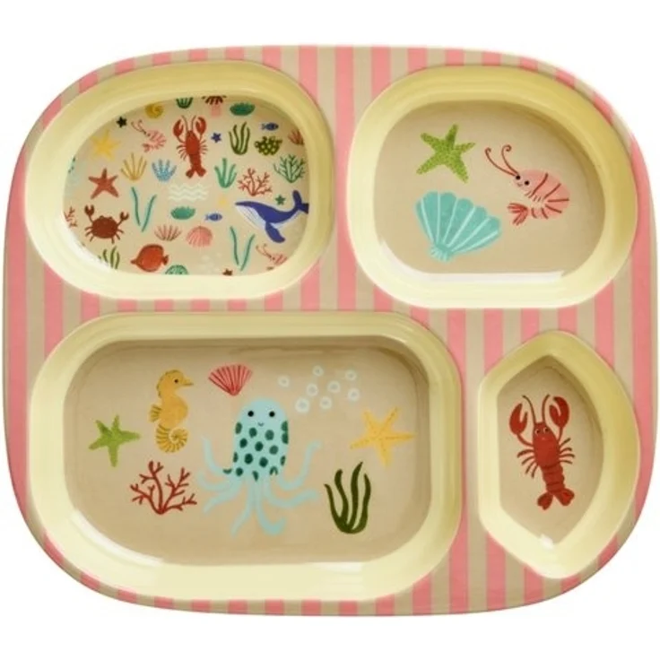 Rice Kinderteller mit 4er Einteilung Coral Ocean Print – Bild 2