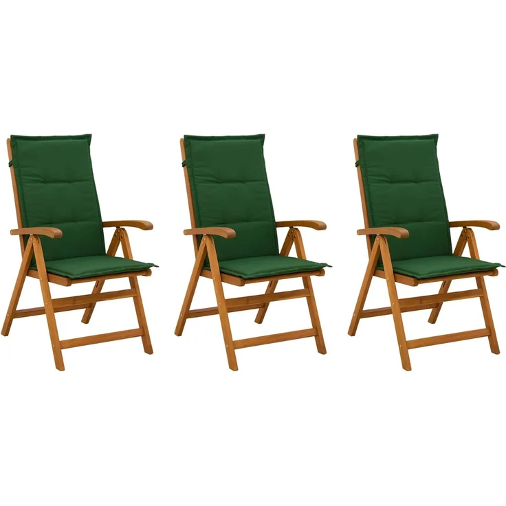vidaXL Liegestühle für den Garten 3 stk. Natur Massivholz Akazie 42041438 – Bild 2