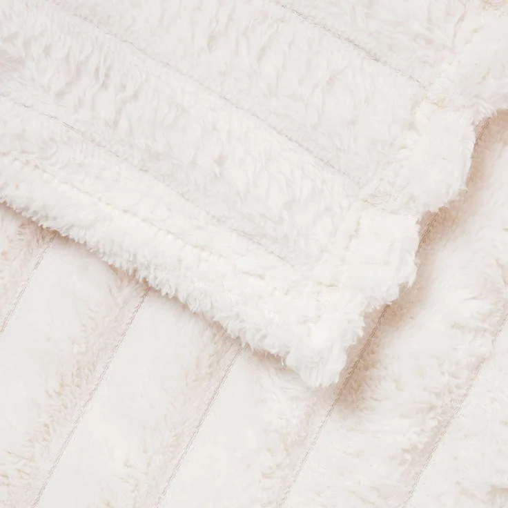 vidaXL Überwurfdecke Creme 150 x 130 cm Fleece 42016853 – Bild 5