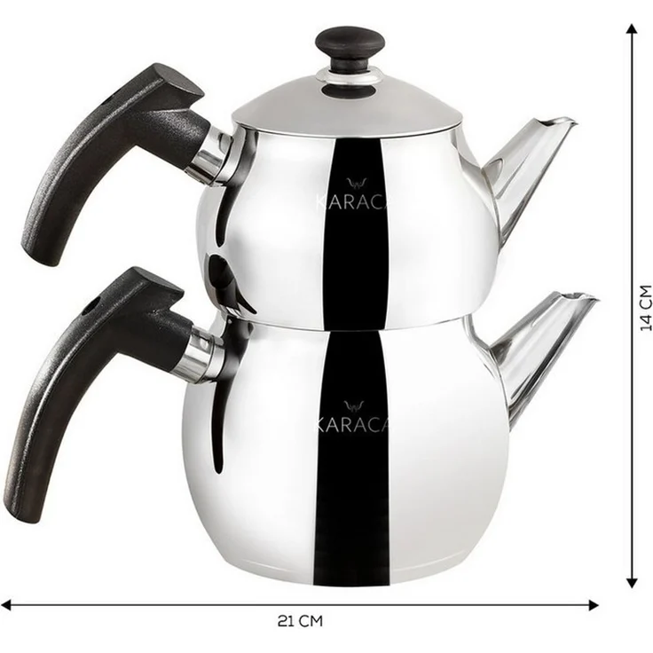 Karaca Teekanne Karaca Adelya Mini Edelstahl-Teekannen-Set, 1.75L, Induktionsgeeignet – Bild 3