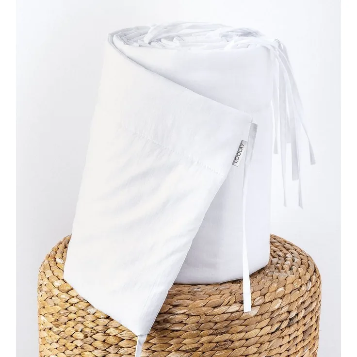 Loolay Bettnestchen 100% WEIß BIO-Baumwolle Atmungsaktives Babybett BETTUMRANDUNG, (420, 360, 210, 180 x 30cm, Baby und Neugeborene Premium GESCHENK!, LUX Babyausstattung Umrandung Kopfschutz Kantenschutz Bettschlange), LOOLAY® - 100% Europäische Stoff...