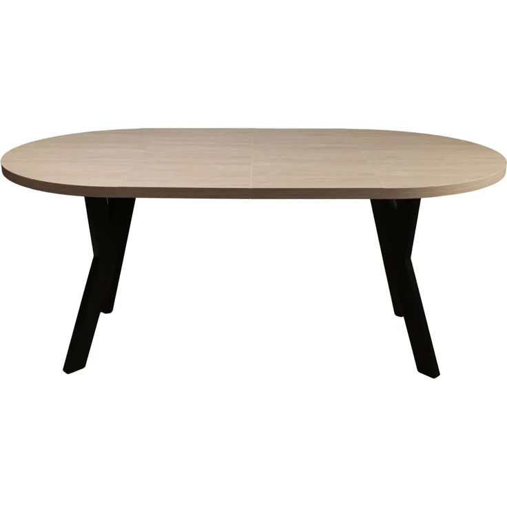 Selsey 'Osenness' Esstisch ausziehbar, Eiche-Optik/Schwarz, ca. 75 x 100–180 x 100 cm – Bild 2