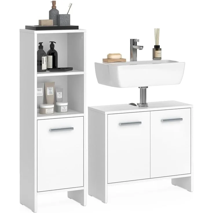 Badezimmermöbel-Set Karli Weiß 2-teilig Vicco – Bild 6