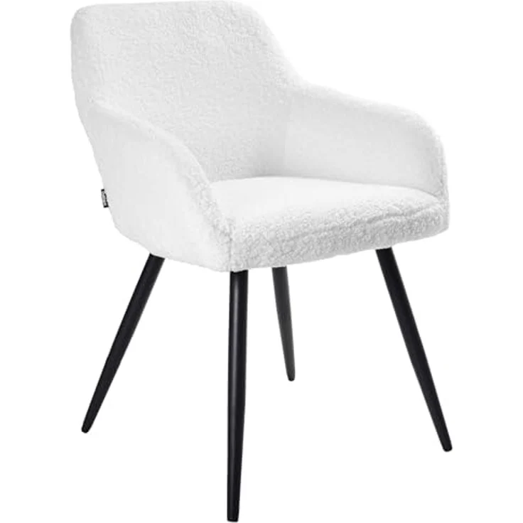 Esszimmerstuhl 2er Set CASMALIA Bouclé Cremeweiß – Bild 7