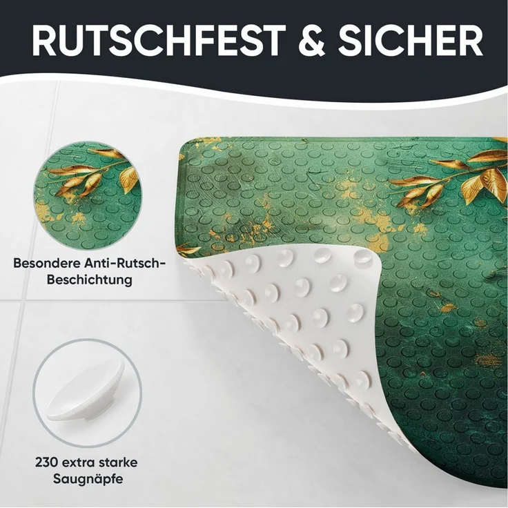 Sanilo Duschmatte mit Motiv, viele schöne Badematten zur Auswahl, rutschfeste & sichere Badematte, hochwertig, Kunststoff PVC, quadratisch, 230 extra starke Saugnäpfe, 53 x 53 cm, waschbar – Bild 4