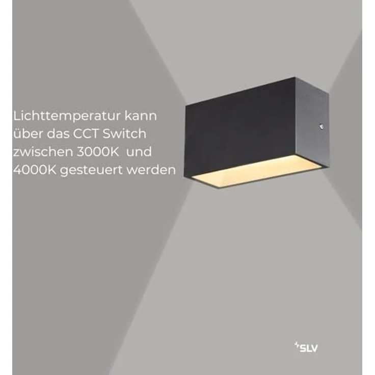 SLV 1005151 SITRA M LED Outdoor Wandaufbauleuchte anthrazit CCT switch IP65 – Bild 4