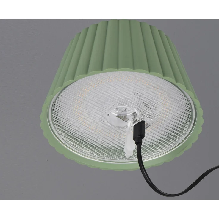 SET: Kleine Akku Stehlampe 123cm & Tischlampe 39cm für Outdoor kabellos Grün – Bild 6