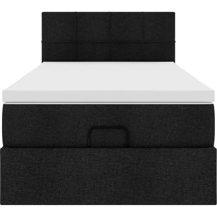 vidaXL Ottoman-Bett mit Matratze Schwarz 100x200 cm Stoff 3311437 – Bild 5