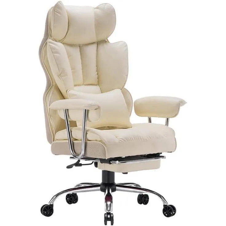 Efomao Bürostuhl ergonomisch 200 kg PU Leder Fußstütze