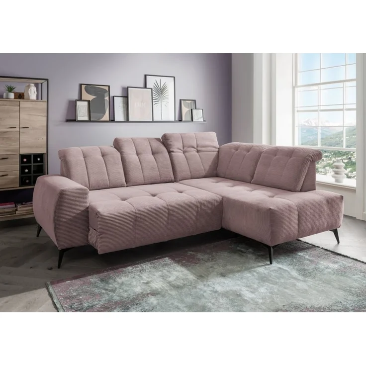Ecksofa Sano Breitcord mit Elektrofunktion von Benformato – Bild 5