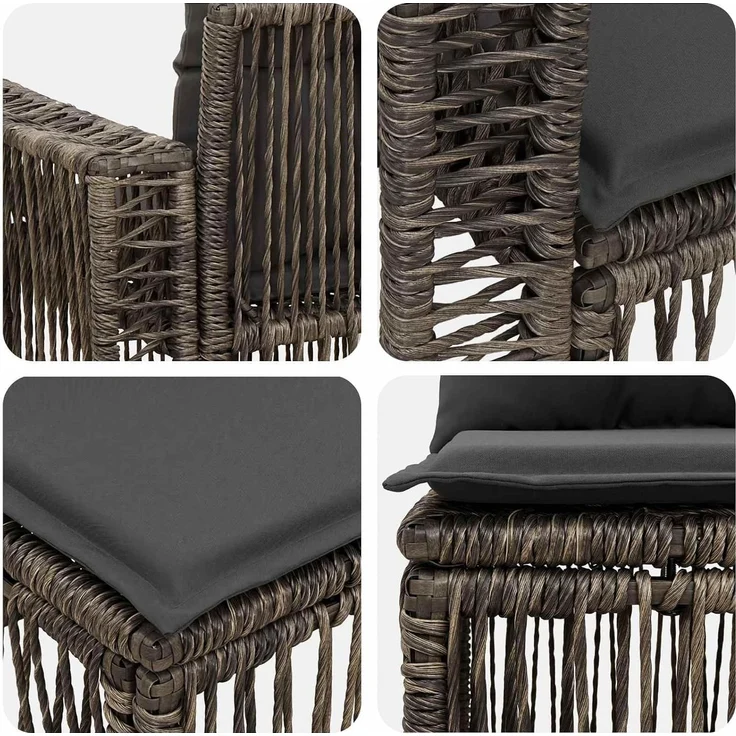 vidaXL Gartensofa-set 6 stk. 6-Sitzer Grau und Dunkelgrau Poly-Rattan 3435221 – Bild 7