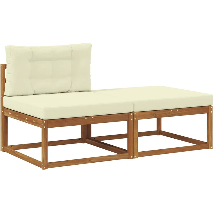 vidaXL Sectional Sofa Einheiten mit Kissen 2 Stück Natur 900547 – Bild 2