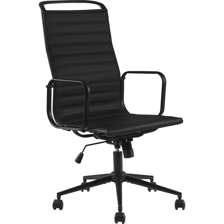 CLP Bürostuhl ergonomisch Nelson, Schreibtischstuhl mit Wippmechanismus, Kunstleder,schwarz – Bild 1
