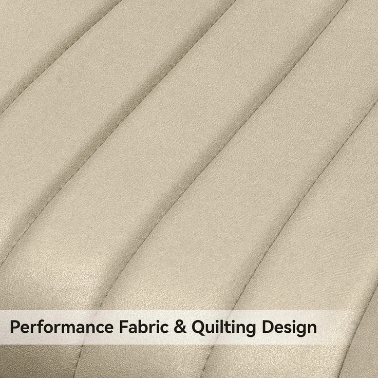 Esszimmerstuhl Polsterstuhl Sitzkissen Metallbeine 4er Set Beige – Bild 4
