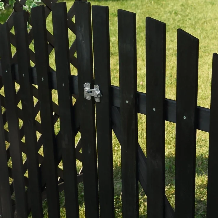 Rosenbogen Rankhilfe Torbogen Spalier Holz Rankgitter Garten Schwarz Tür Tor – Bild 6