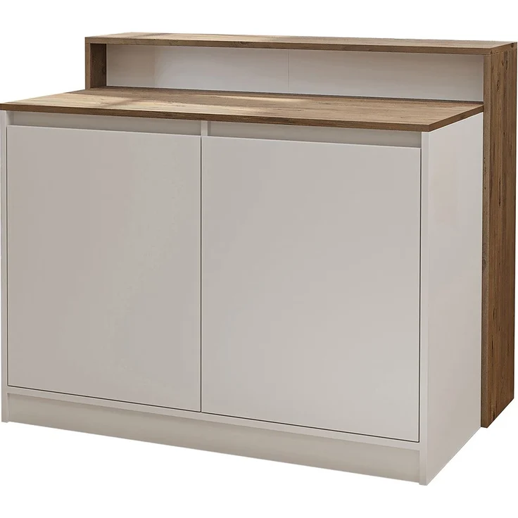 Roomart Kücheninsel CORTADO – Bartisch & Küchentisch mit Stauraum – 120×100×80 cm – Modernes Design • Weiß-Eiche – Bild 7