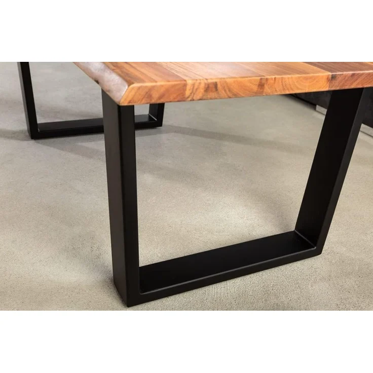 riess-ambiente Couchtisch MAMMUT 120cm natur / schwarz (Einzelartikel, 1-St), Wohnzimmer · Massivholz · Metall · Baumkante · Industrial – Bild 8