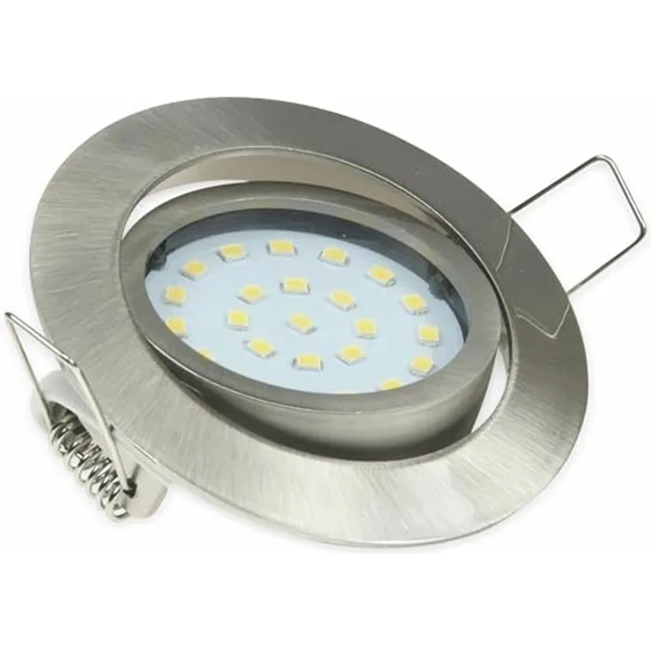 LED Einbauleuchte, 3W, 370lm, Ø71mm, Edelstahl, flach, schwenkbar