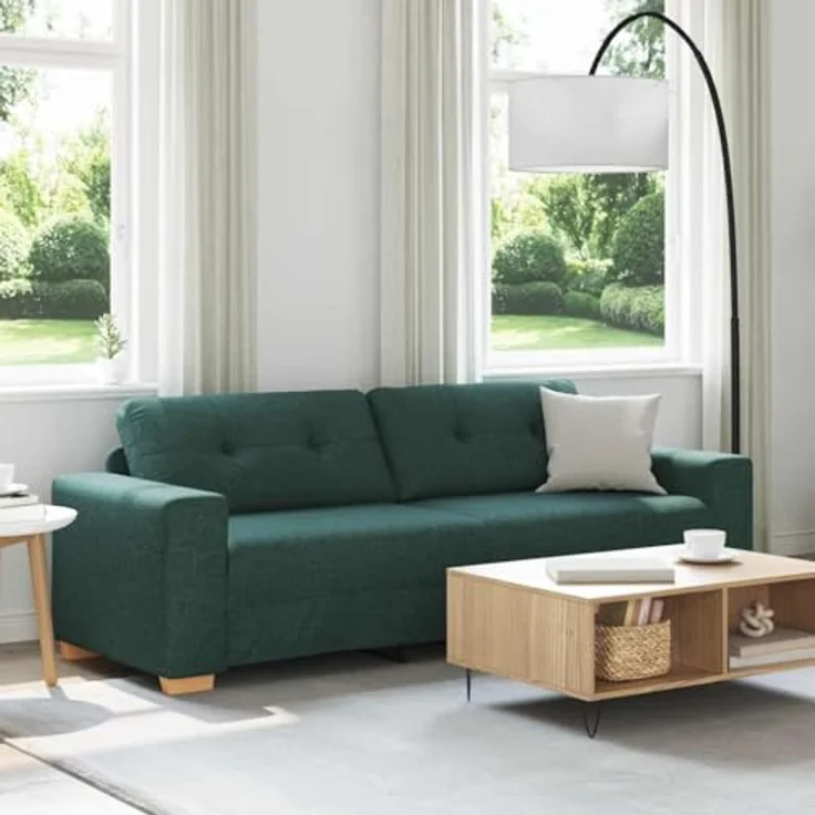 vidaXL 3-Sitzer-Sofa Dunkelgrün 180 cm Stoff 4105093 – Bild 2