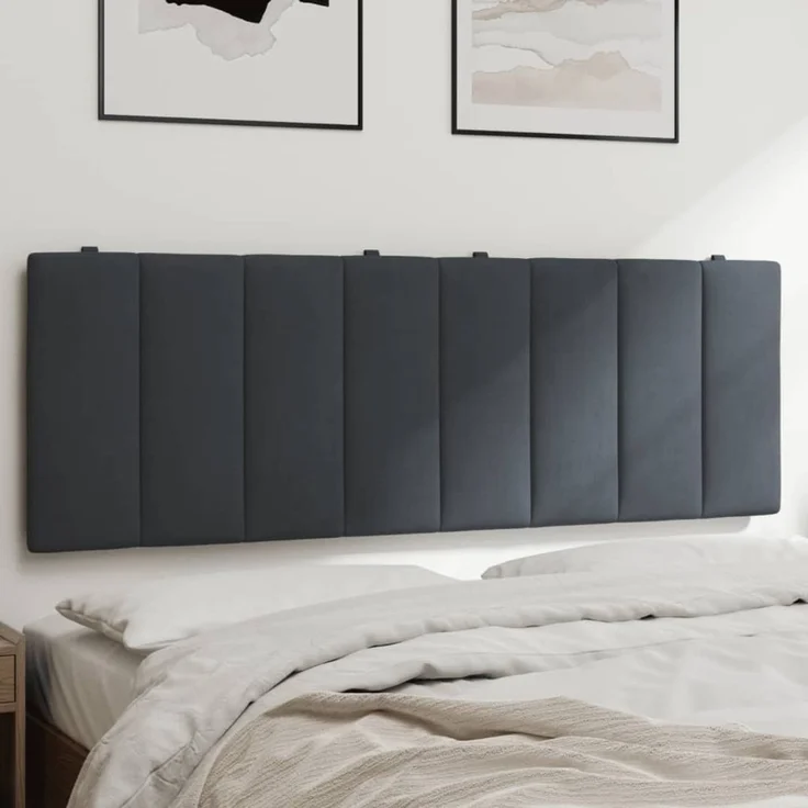 vidaXL Kopfteil-Kissen Dunkelgrau 120 cm Samt 374662 – Bild 1