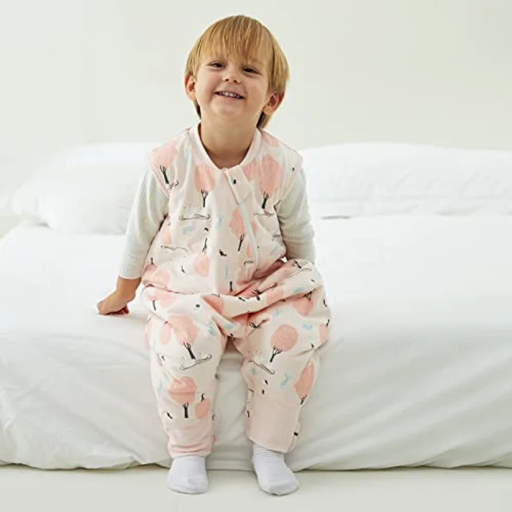 Duomiaomiao Schlafsack mit füßen, Schlafsack mit füßen ganzjahres, 100% Baumwolle Schlafsack Baby, Schlafsack mit füße 1.5 Tog, Schlafsack mit Beinen für Jungen und Mädchen – Bild 3