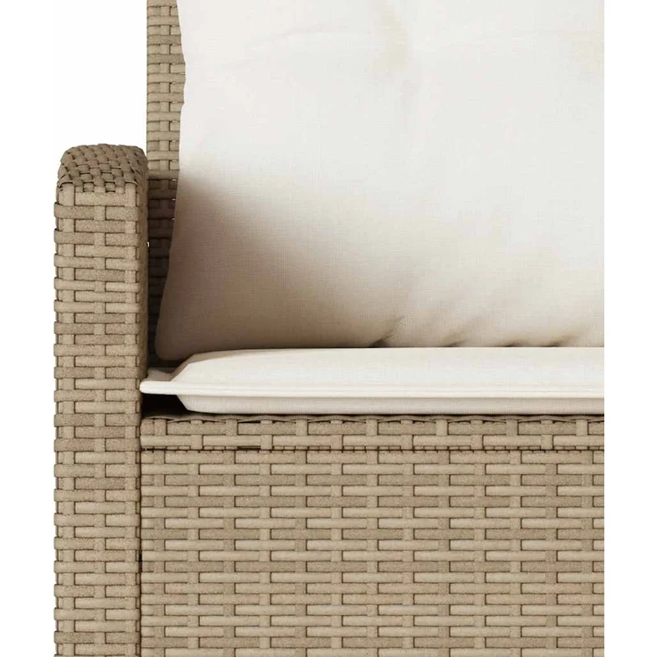 vidaXL 6-tlg. Garten-Sofagarnitur mit Kissen L-Form Beige Poly Rattan 3213542 – Bild 9