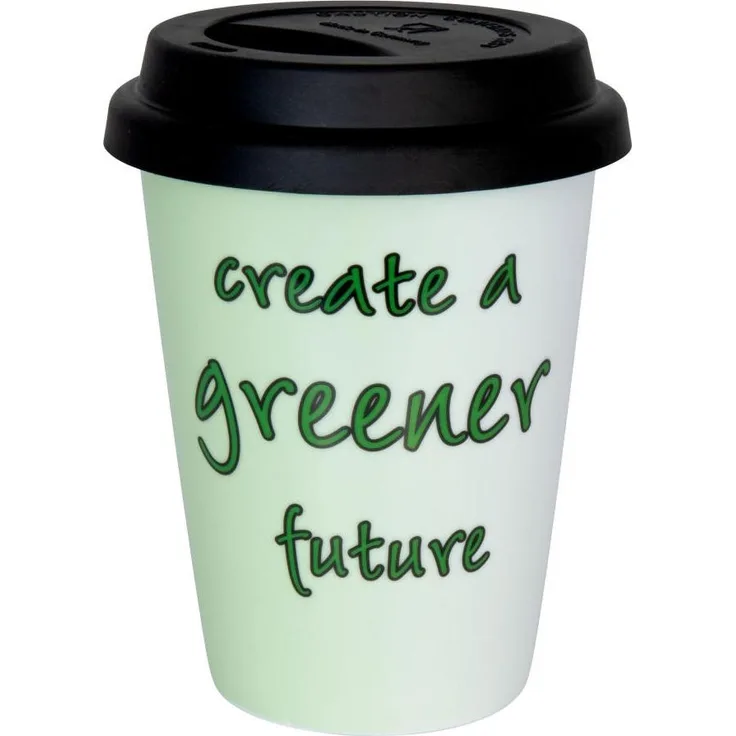 Könitz Coffee-To-Go Becher Eco - greener future, Kaffeebecher, Becher, Tasse, Porzellan, 380 ml, 11 5 162 2456