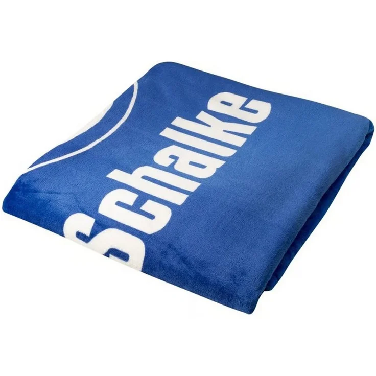 Wohndecke Flanell Königsblau 150 x 200 cm 100% Polyester, FC Schalke 04