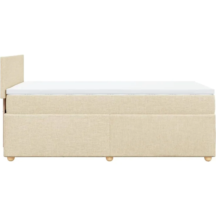 vidaXL Boxspringbett mit Matratze Creme 80x200 cm Stoff 3288805 – Bild 7