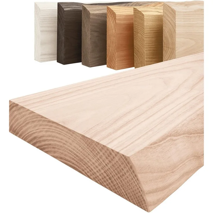 LAMO Manufaktur Wandregal Pure: ohne Montage Set 40 cm, Komplett-Set, 40mm stake Massivholzplatte