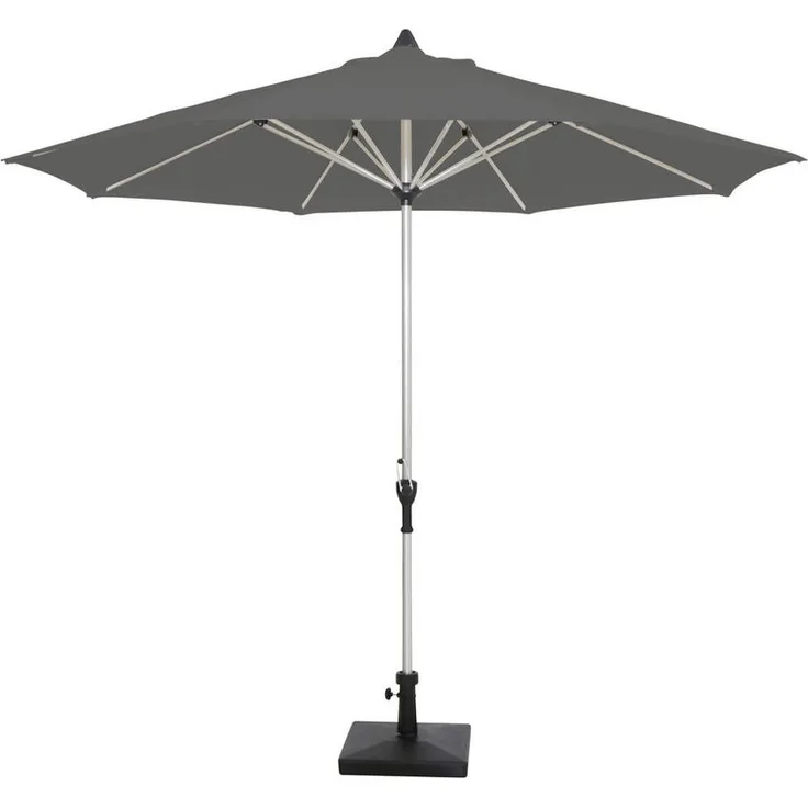 XXXL Sonnenschirm, Rund, 300 cm, Anthrazit, Metallgestell mit Kurbel, Lichtschutzfaktor UPF 50+