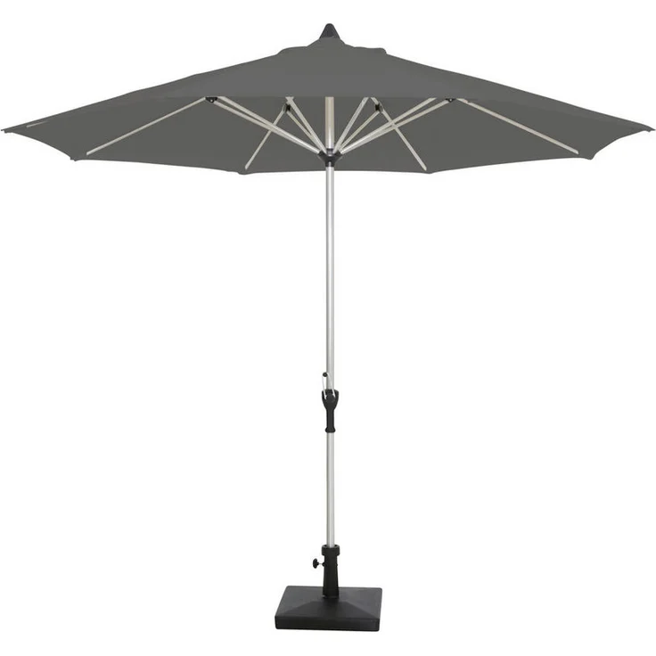 XXXL Sonnenschirm, Rund, 300 cm, Anthrazit, Metallgestell mit Kurbel, Lichtschutzfaktor UPF 50+