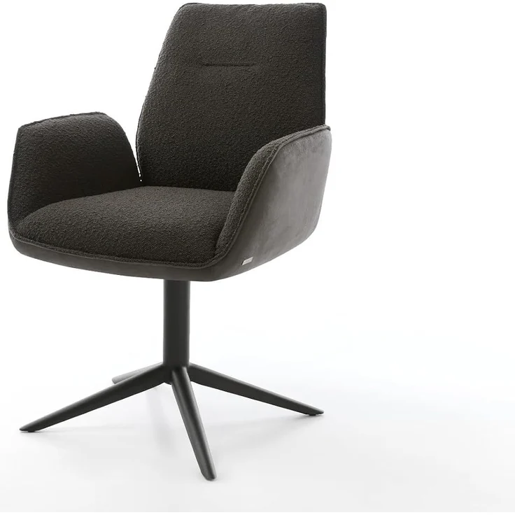 Drehstuhl Zoa-Flex Materialmix Schwarz Fußkreuz Schwarz 360° drehbar Wippfunktion Taschenfederkern – Bild 3