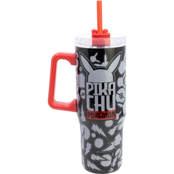 Pokémon XL Cool Mug 920 ml Edelstahl Thermobecher mit Strohhalm – Bild 2