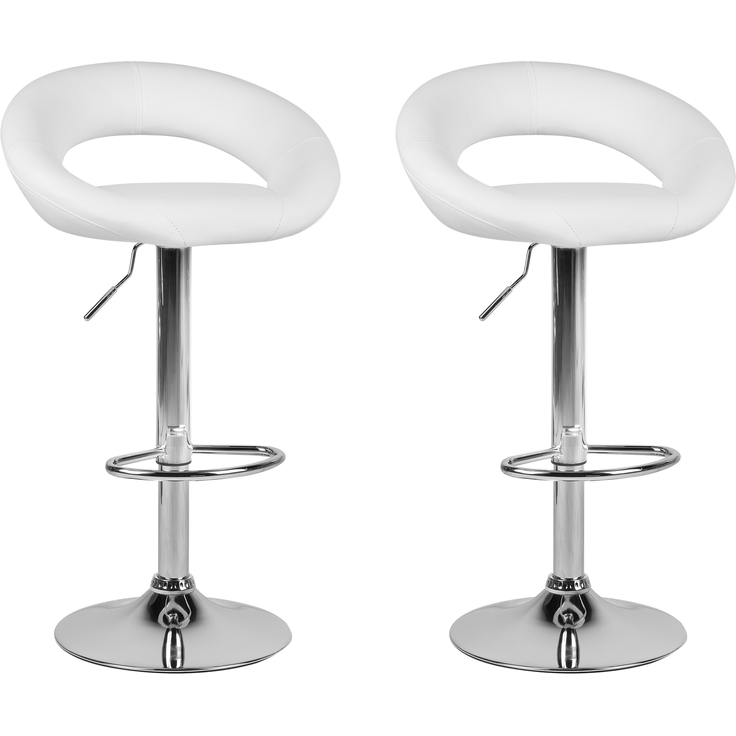Barhocker Kunstleder weiß höhenverstellbar 2er Set PEORIA