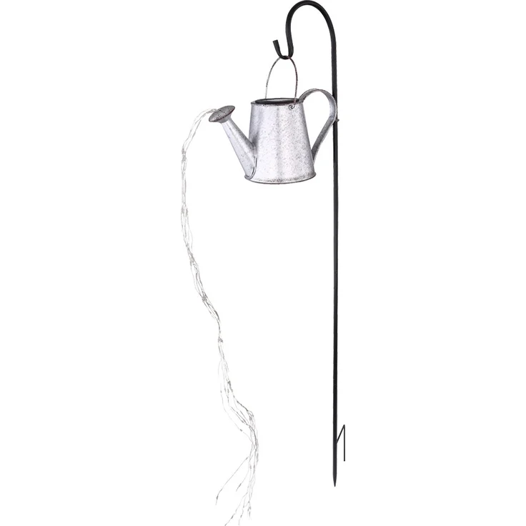 LED Solar-Steckleuchte, Gießkanne, silber-grau, H 112 cm – Bild 9