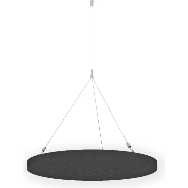 Rheinland Möbel FocusWall DAR04 – Runder Akustik-Deckenabsorber Ø 40 cm in Stofffarbe Blizzard inkl. Chrom-Stahlseilen - Made in Germany - Klasse A, Stoffbezug, schwer entflammbar