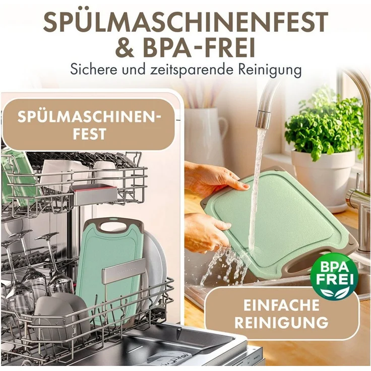 Blumtal Schneidebrett Frühstücksbrettchen Kunststoff, 2er-/3er-Set, verschiedene Größen, (3-St), Brettchen spülmaschinenfest Kunststoff BPA-frei – Bild 4