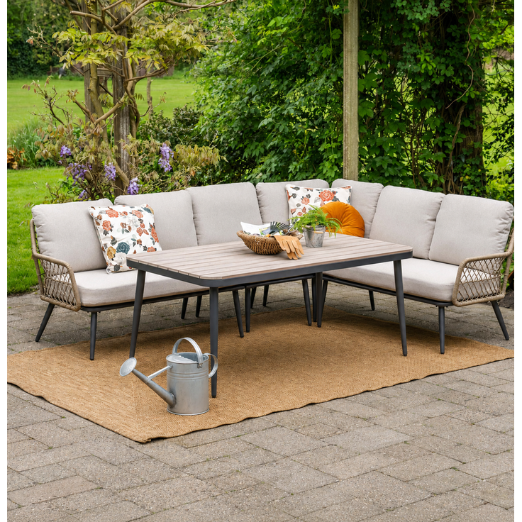 Garden Impressions Allasio Lounge- Dining Eckset - 5-tlg. - Outdoor-Design mit funktionaler Dining-Höhe