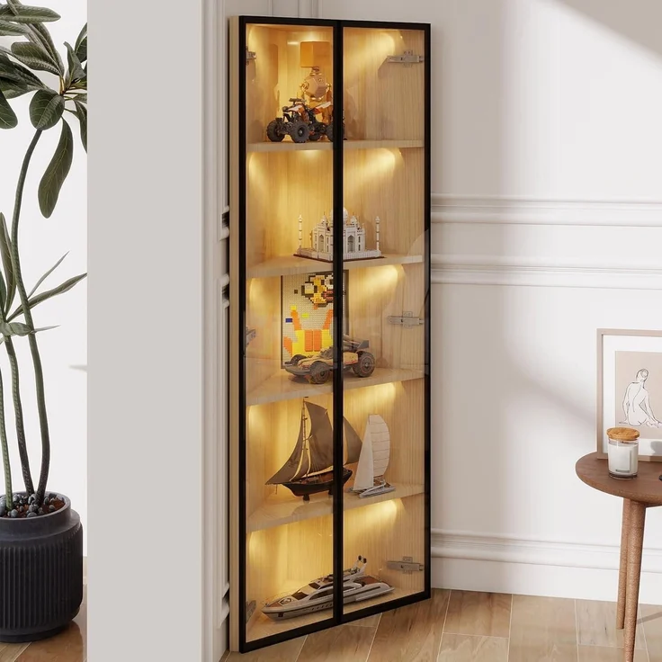 Glasvitrine Eckvitrine mit LED Beleuchtung aus – Bild 3