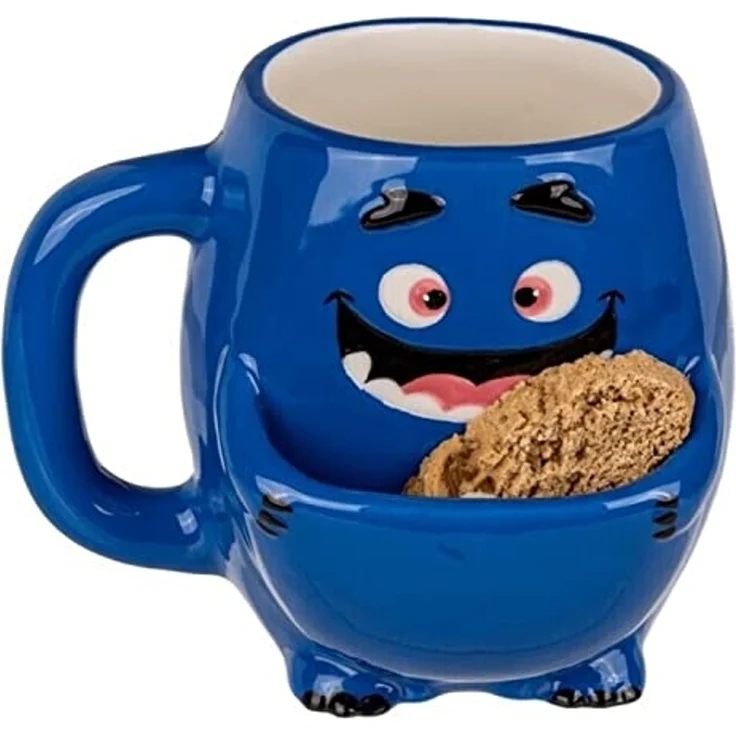 Out of the Blue Tasse Blaues Monster Kaffeebecher mit Keksfach – Bild 2