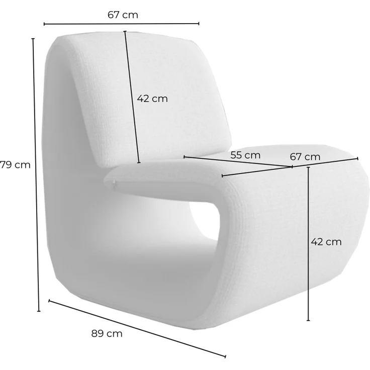 KAWOLA Loungesessel HAZEL Bequemer Loungesessel – S-Form Design, Webstoff vorn, Kunstleder hinten. Kompakt. Pflegeleicht. Modern. – Bild 8