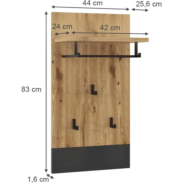 Wandgarderobe Selena Anthrazit 44 x 83 cm Vicco – Bild 3