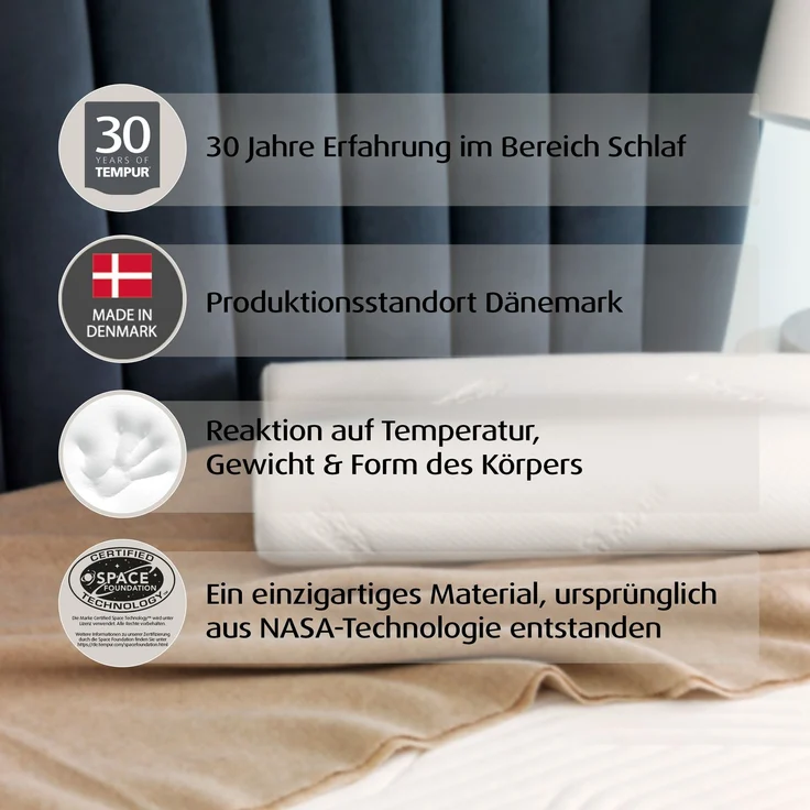 TEMPUR® Original ergonomisches Memory Foam Nackenstützkissen in M(50 x 31 x 10/7 cm) – Bild 6