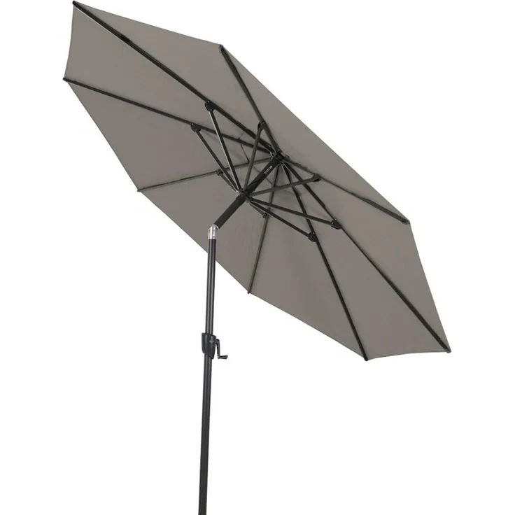 SIENA GARDEN Bosco Mittelstockschirm anthrazit/taupe Ø 300 cm Gestell Aluminium anthrazit, Bezug 100% Polyester, 280g/m² in taupe-meliert, UPF 50+