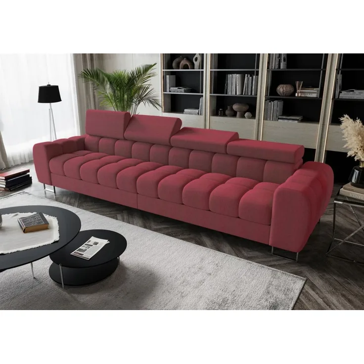 Big Sofa Sofa 4-Sitzer BASTIEN Megasofa in Stoff Gemma Rot